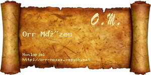 Orr Mózes névjegykártya